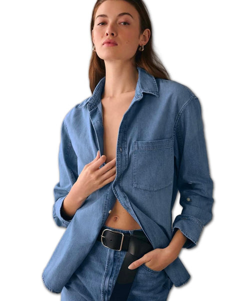 Kayla Shrunken Somerset Indigo Shirt - clearpathherbicide