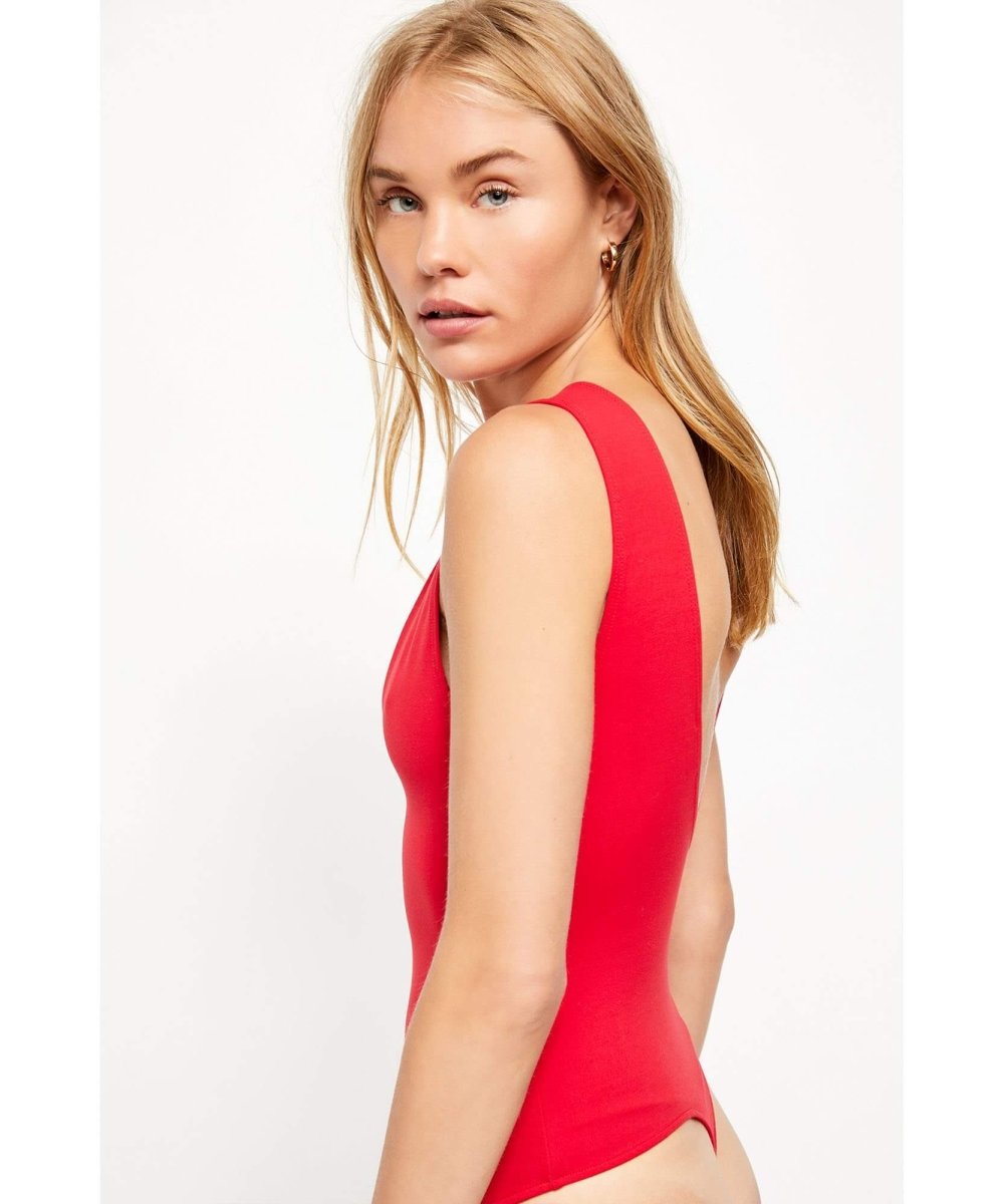 Keep it Sleek Bodysuit Red - PINK ARROWS