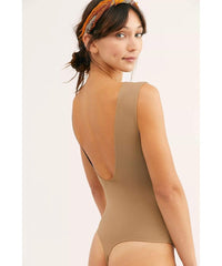 Keep it Sleek Bodysuit Tan - PINK ARROWS