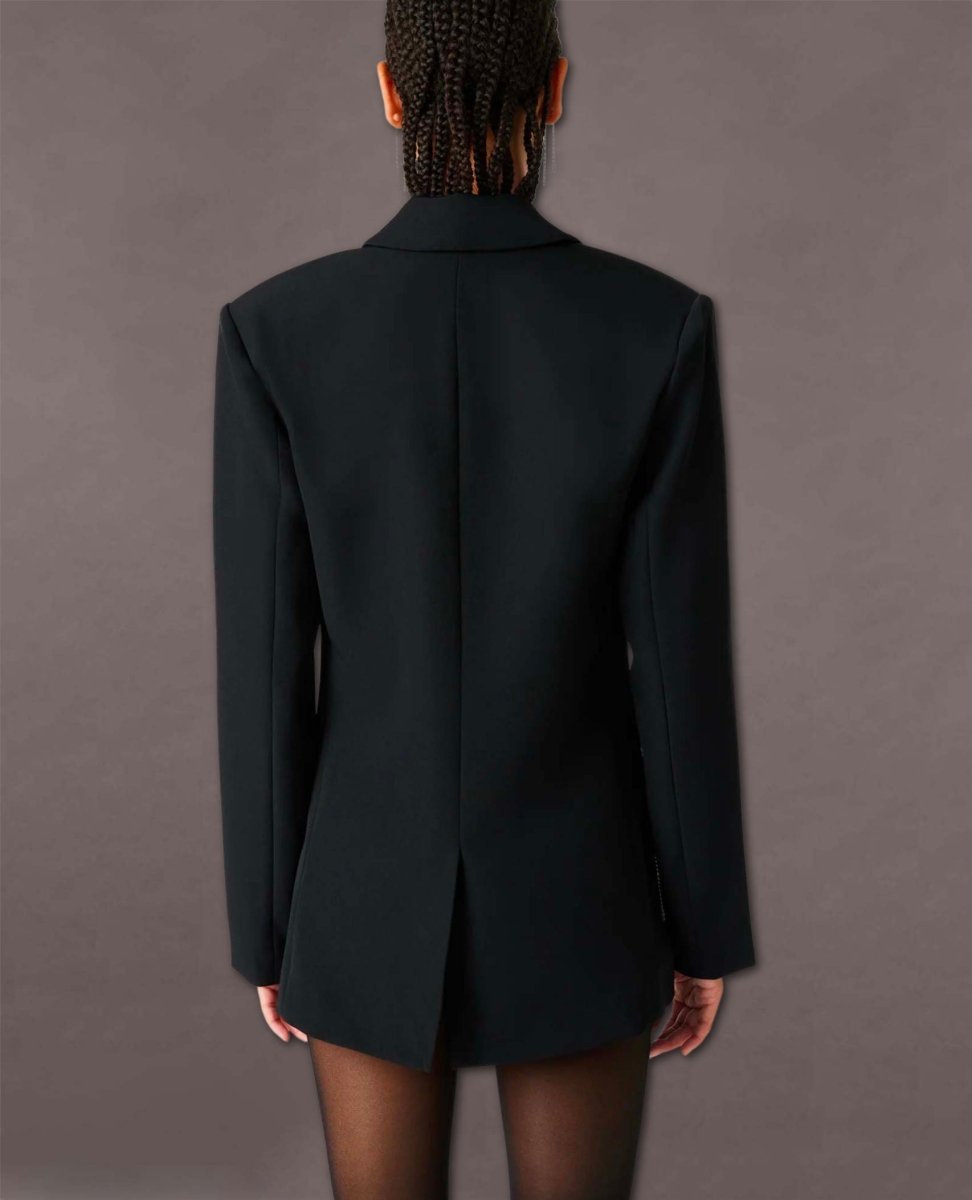 Kendra Black Rhinestone Blazer - miamidrugpossession