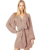 Kennedy Wrap Dress Blush Animal - PINK ARROWS