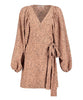 Kennedy Wrap Dress Blush Animal - PINK ARROWS