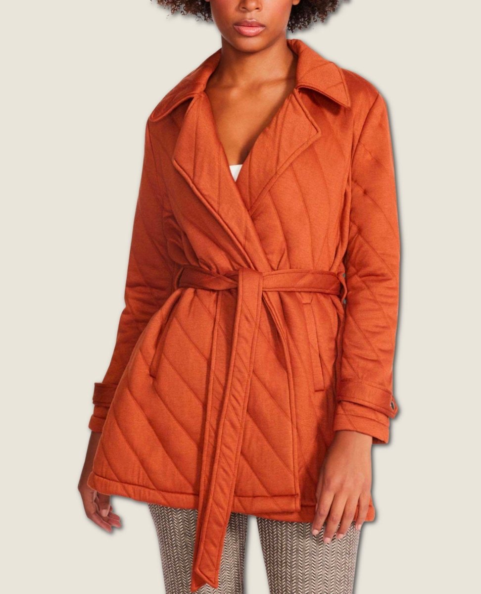 Kennedy Wrap Quilted Jacket Mocha Bisque - PINK ARROWS