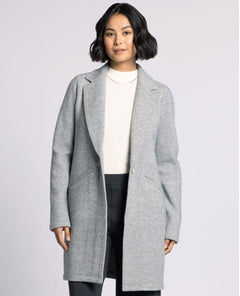 Kenzie Perfect Heather Grey Coat - PINK ARROWS