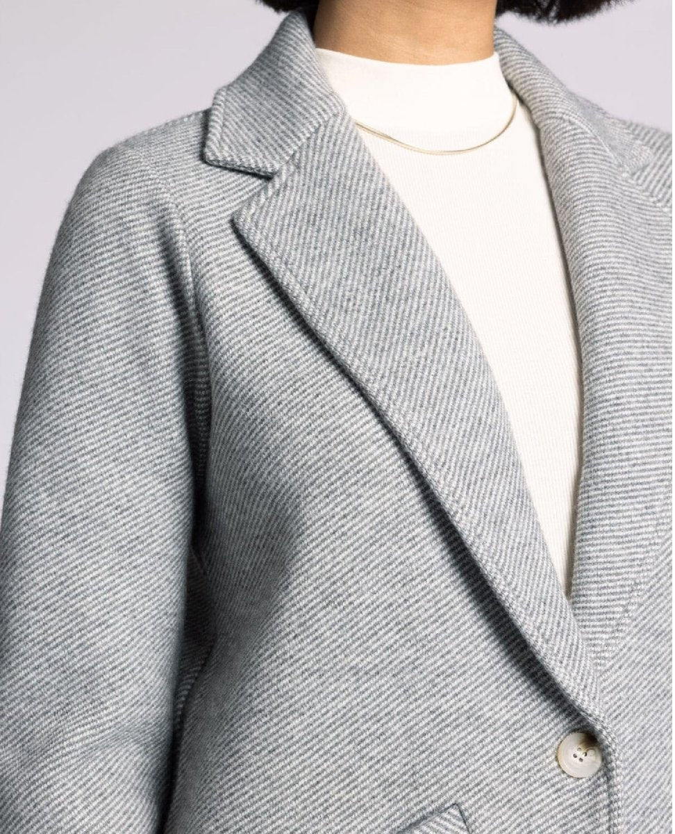 Kenzie Perfect Heather Grey Coat - PINK ARROWS