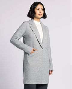 Kenzie Perfect Heather Grey Coat - PINK ARROWS