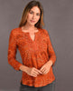 Keyla 3/4 Sleeve Blouse Burnt Henna - miamidrugpossession