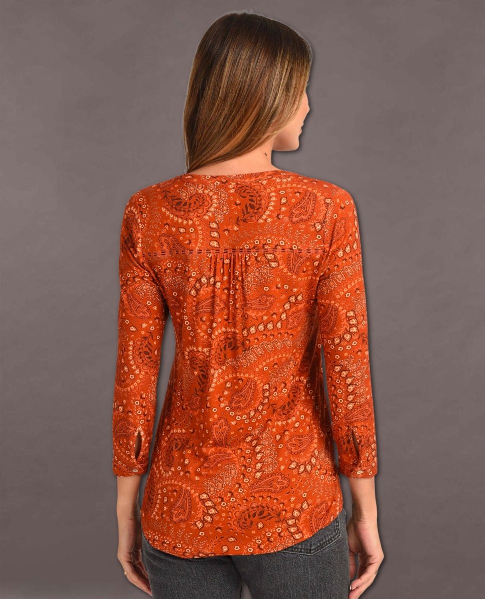 Keyla 3/4 Sleeve Blouse Burnt Henna - clearpathherbicide