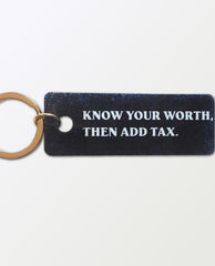 Know Your Worth Add Tax Keychain - PINK ARROWS