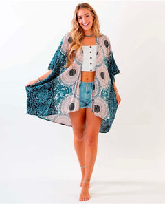 Koh Samui Mandala Kimono Cover Up - PINK ARROWS