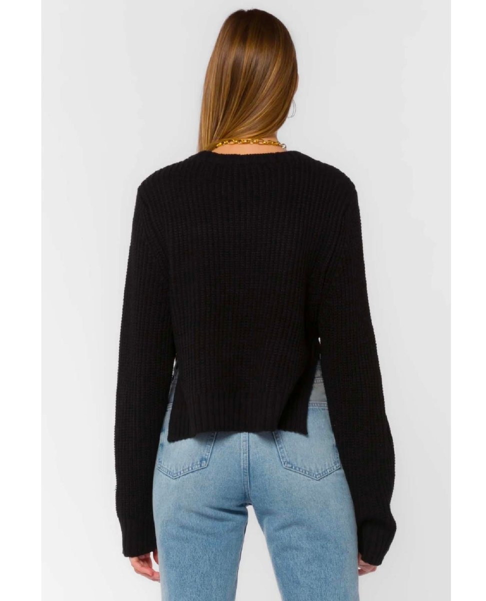 Korina Black Crew Sweater - clearpathherbicide