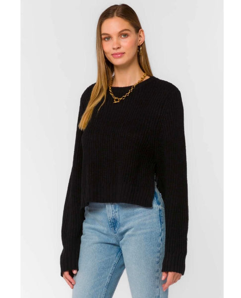 Korina Black Crew Sweater - miamidrugpossession