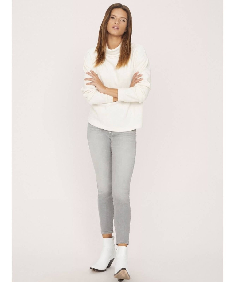 Kyla Mock Neck Pullover, Salt - miamidrugpossession