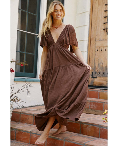 La La Maxi Dress Fondue Fudge - miamidrugpossession