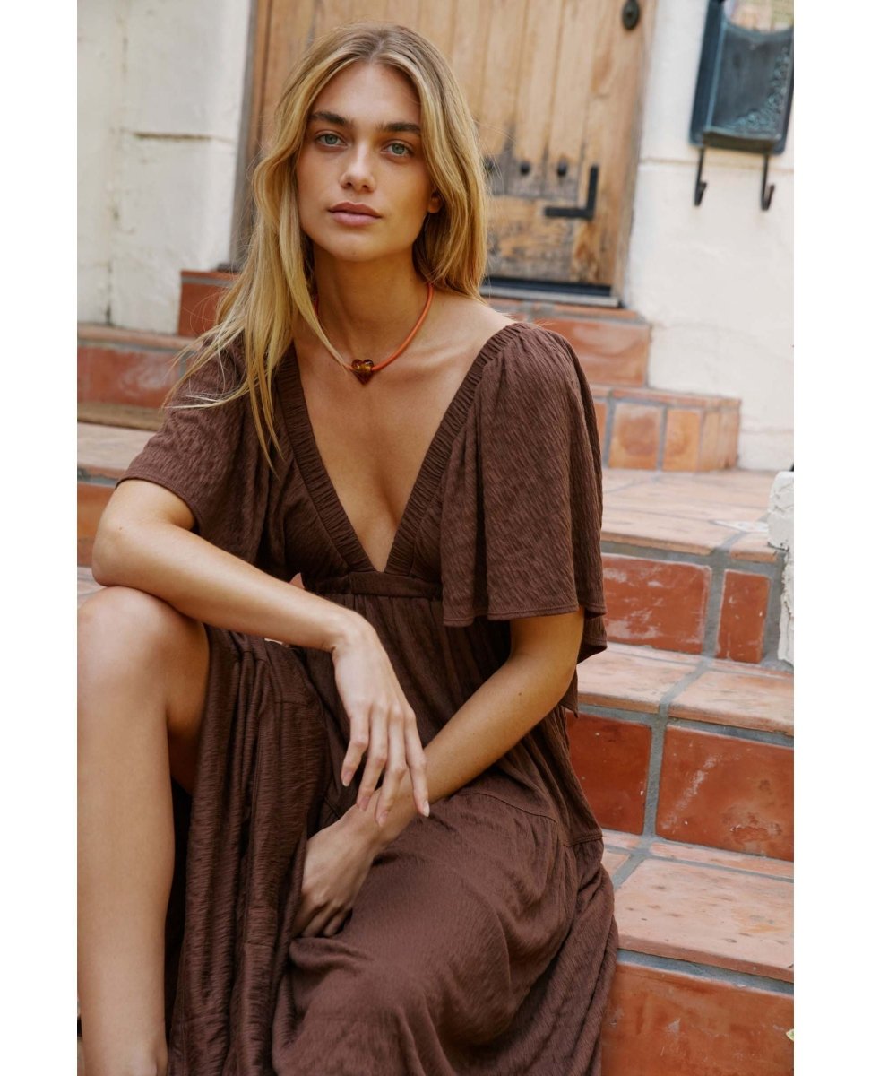 La La Maxi Dress Fondue Fudge - miamidrugpossession