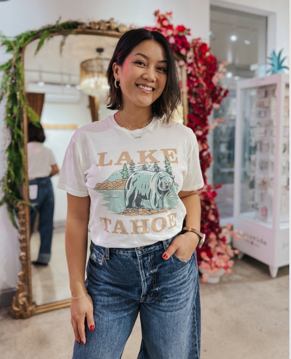 Lake Tahoe Vintage Tee - PINK ARROWS