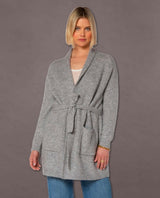 Landon Long Sleeve Open Cardigan Sweater with Tie Belt and Patch Pockets - clearpathherbicide