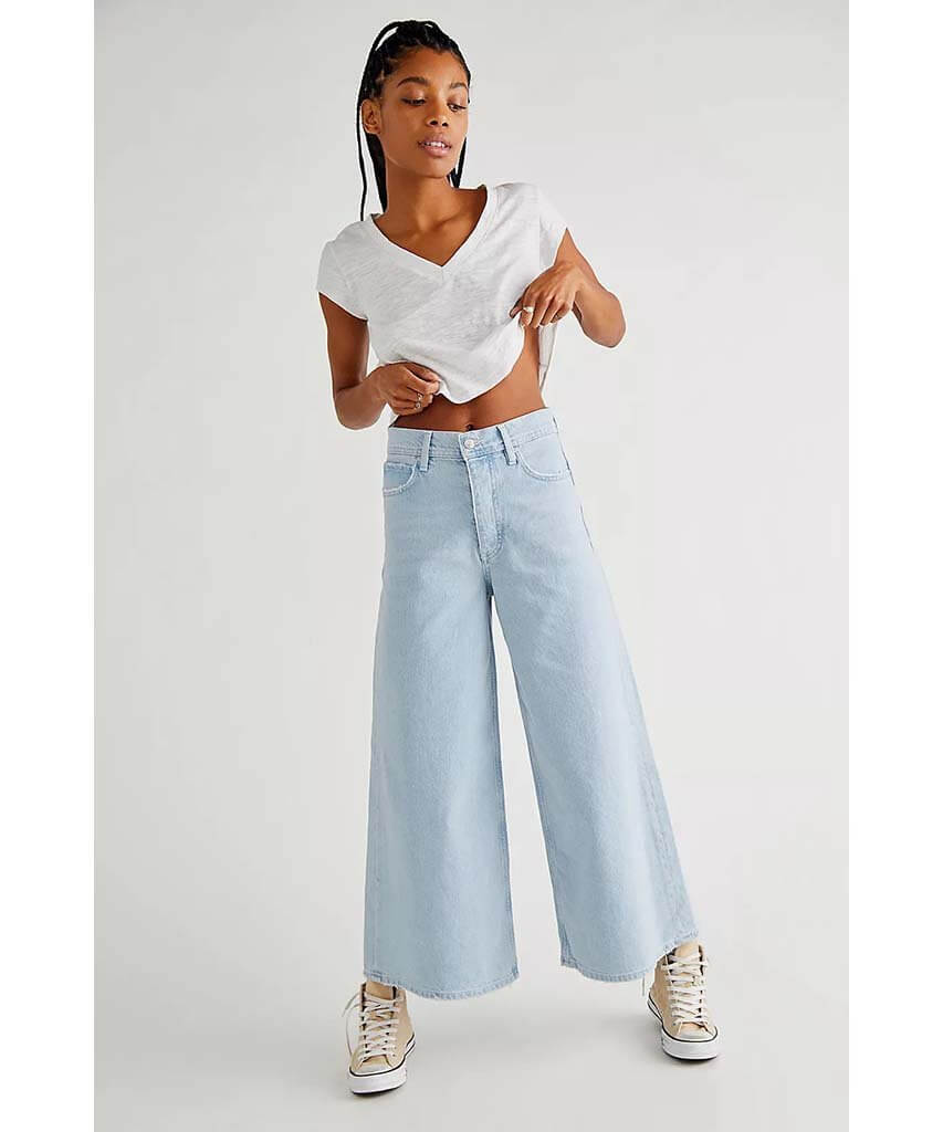 Landry Wide Leg Crop Bay Blue - miamidrugpossession