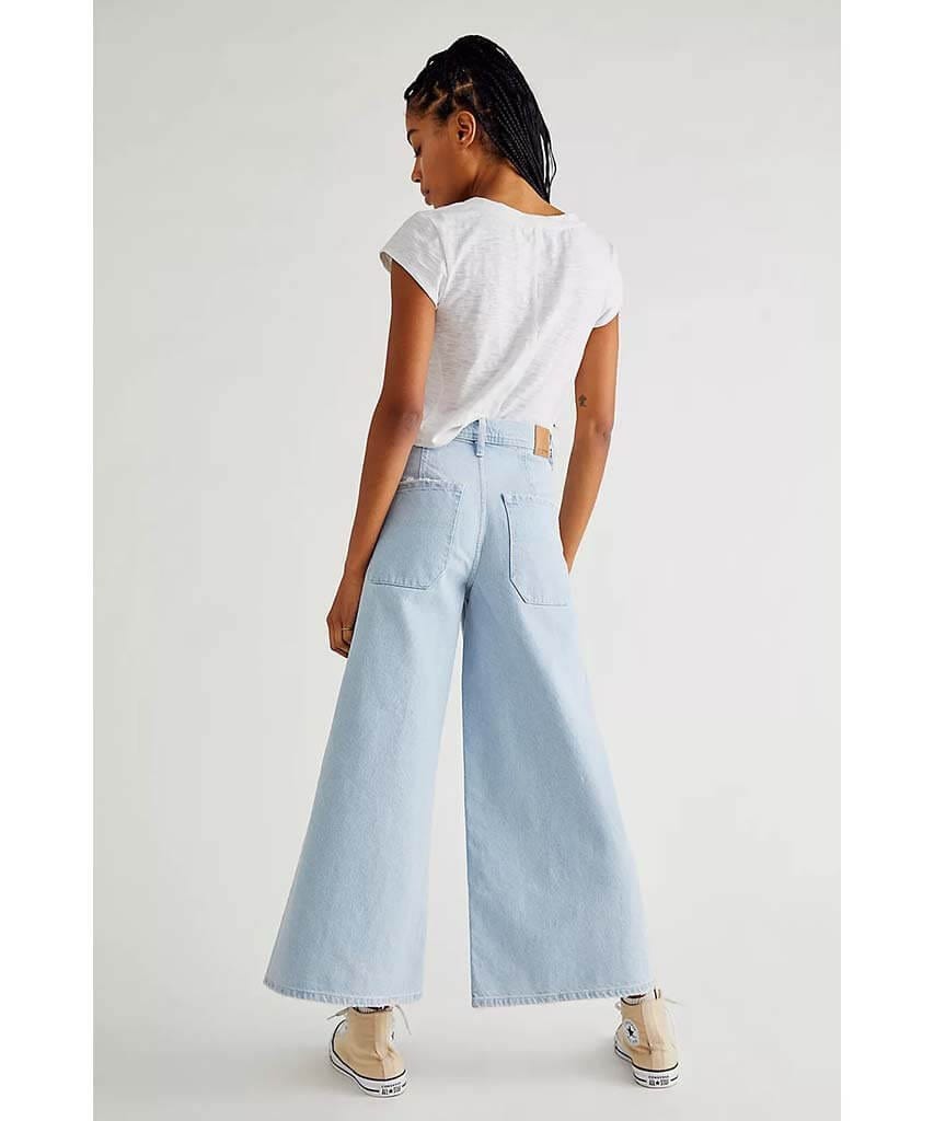 Landry Wide Leg Crop Bay Blue - miamidrugpossession