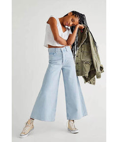 Landry Wide Leg Crop Bay Blue - miamidrugpossession