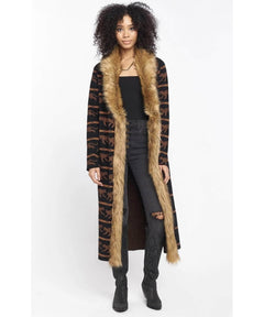 Langston Cardigan Cheetah Chains Knit w/Faux Fur - clearpathherbicide