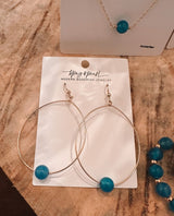 Large Bead Hoops Earrings Bliss Blue - clearpathherbicide