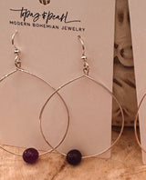 Large Bead Hoops Earrings Orchid Purple - clearpathherbicide