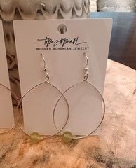 Large Bead Hoops Earrings Spring Green - PINK ARROWS