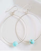 Large Hoop Earrings, Icy Turquoise Blue Silver - clearpathherbicide