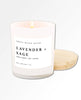 Lavender and Sage Soy Candle | White Jar Candle + Wood Lid - clearpathherbicide