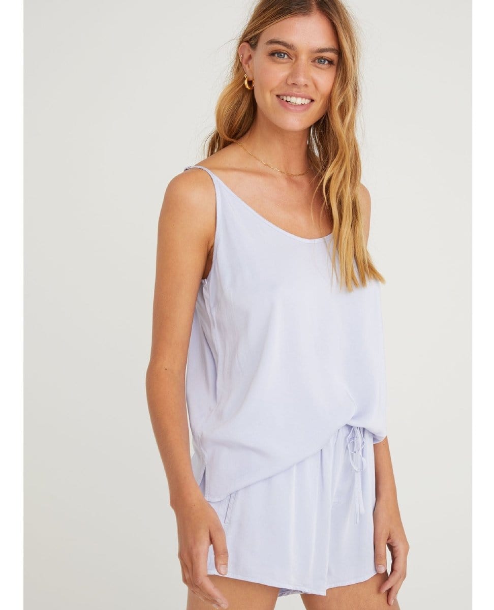 Lavender Frost Silk Camisole - PINK ARROWS