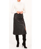 Leather Like Black Midi Skirt - miamidrugpossession