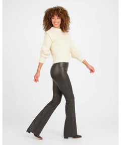 Leather Like Flare Pants Black - clearpathherbicide