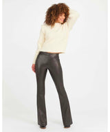 Leather Like Flare Pants Black - miamidrugpossession