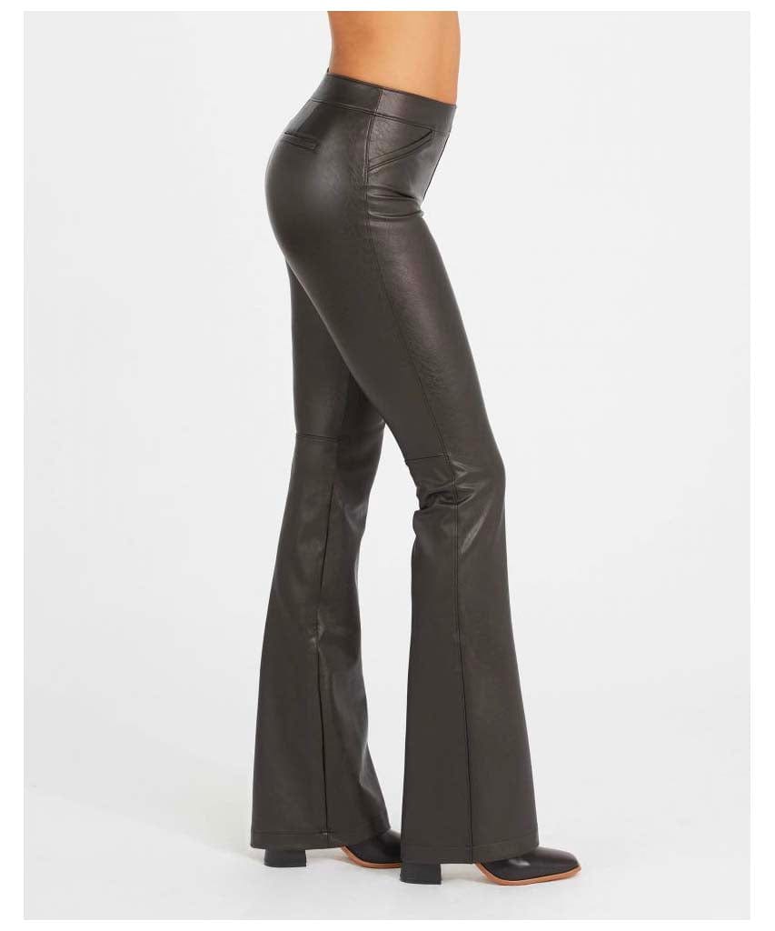 Leather Like Flare Pants Black - clearpathherbicide