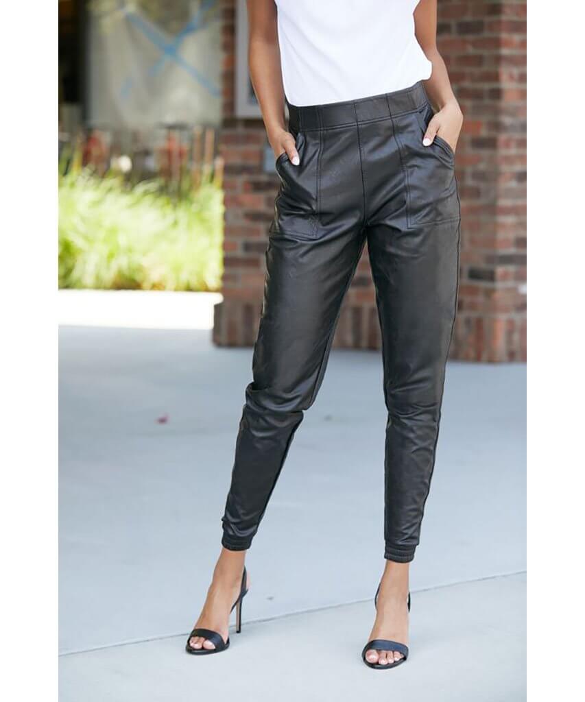 Leather Like Jogger - miamidrugpossession