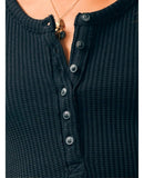 Legend Apres Waffle Henley Black - miamidrugpossession