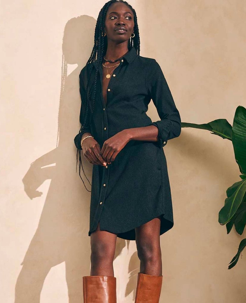 Legend Sweater Dress Heather Black Twill - miamidrugpossession