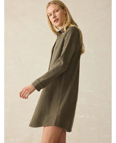 Legend Sweater Dress Olive Melange Twill - clearpathherbicide