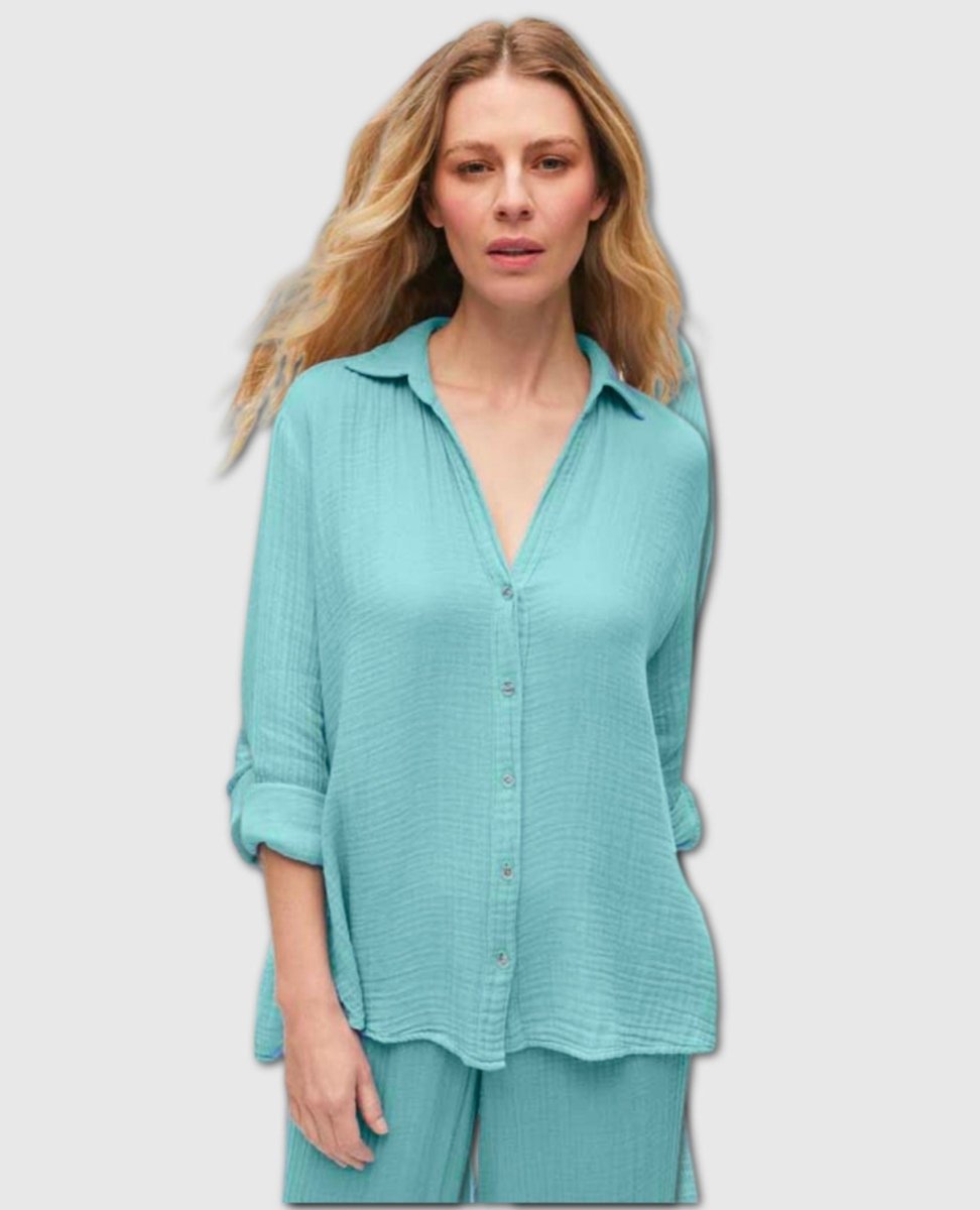 Leo Button Down Aquamarine - clearpathherbicide