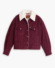 Levi's 90s Sherpa Trucker Jacket Wine - PINK ARROWS