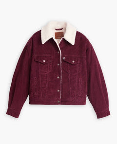 Levi's 90s Sherpa Trucker Jacket Wine - PINK ARROWS