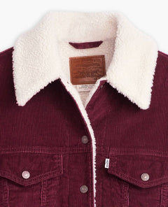 Levi's 90s Sherpa Trucker Jacket Wine - PINK ARROWS