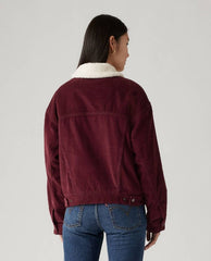 Levi's 90s Sherpa Trucker Jacket Wine - PINK ARROWS