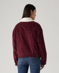 Levi's 90s Sherpa Trucker Jacket Wine - PINK ARROWS