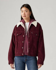 Levi's 90s Sherpa Trucker Jacket Wine - PINK ARROWS