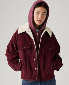 Levi's 90s Sherpa Trucker Jacket Wine - PINK ARROWS