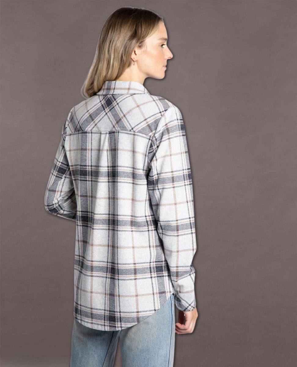 Lewis Long Sleeve Black Brown Plaid - miamidrugpossession