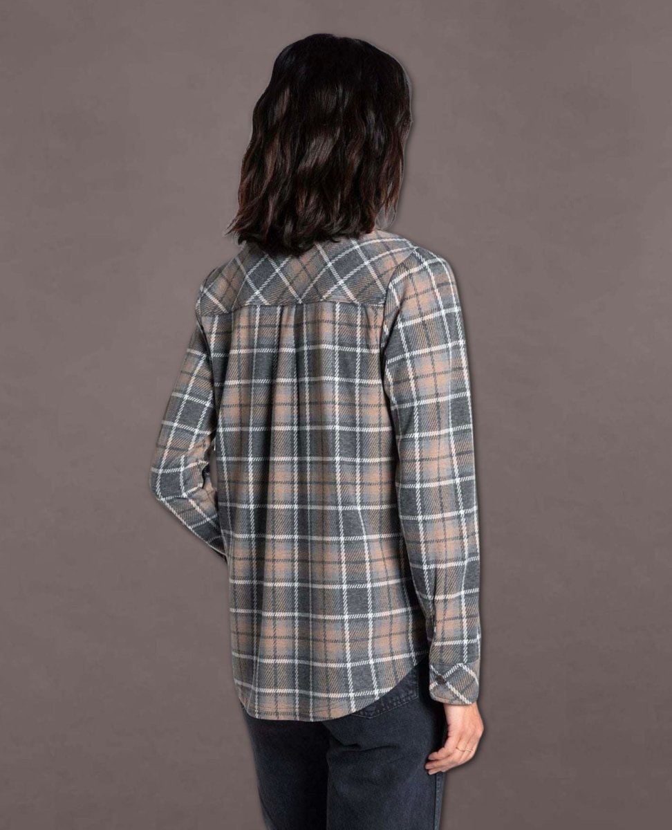 Lewis Long Sleeve Black Grey Plaid - miamidrugpossession