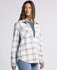 Lewis Long Sleeve Blue Cream Plaid - PINK ARROWS